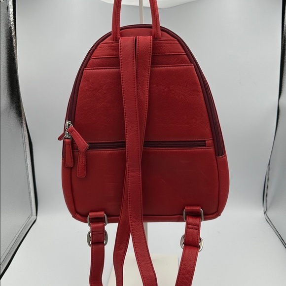 Osgoode Marley Teardrop Multi Zip Leather Backpack in Lipstick Red NWOT main image 5